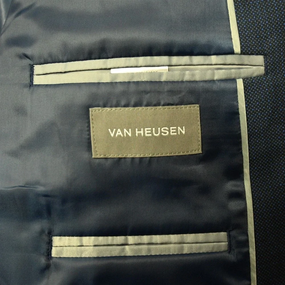 Van Heusen 50R Blue Birdseye Mens‎ Blazer Sport Coat Jacket